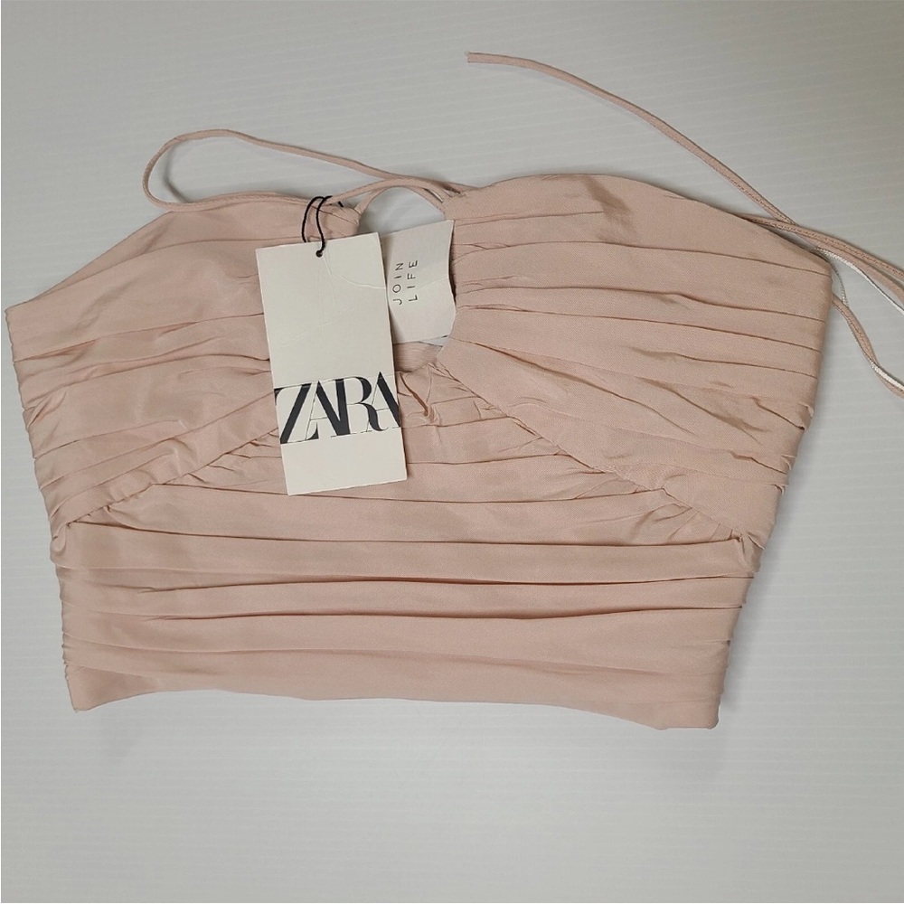 Zara Blush Draped Crop Top - Picture 3 of 4